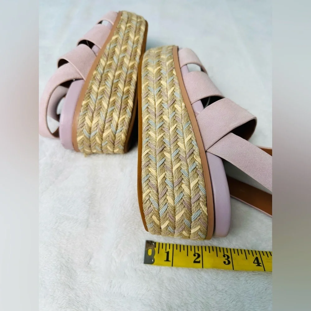 Fitflop Eloise Espadrille Suede Strappy Wedge Sandals in Soft Lilac Size 36 or 5